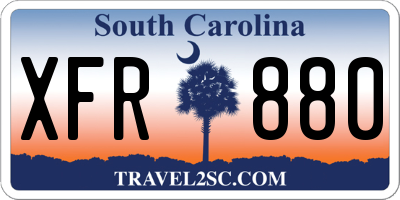SC license plate XFR880