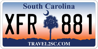 SC license plate XFR881