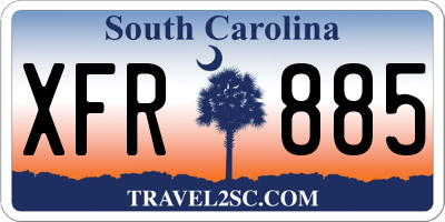 SC license plate XFR885