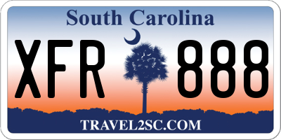 SC license plate XFR888