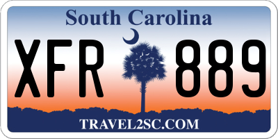 SC license plate XFR889