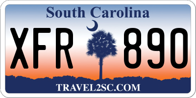SC license plate XFR890