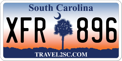 SC license plate XFR896