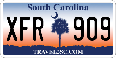 SC license plate XFR909