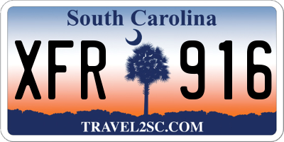 SC license plate XFR916