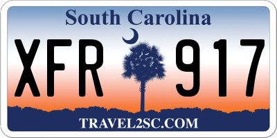 SC license plate XFR917