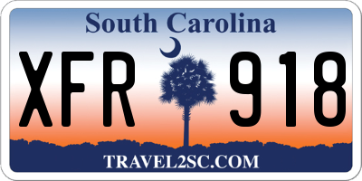 SC license plate XFR918