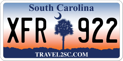 SC license plate XFR922