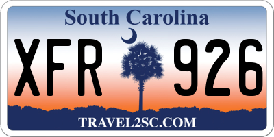 SC license plate XFR926