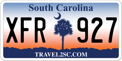 SC license plate XFR927
