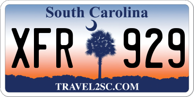 SC license plate XFR929