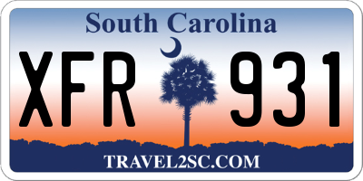 SC license plate XFR931
