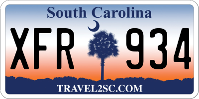 SC license plate XFR934