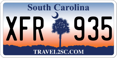 SC license plate XFR935