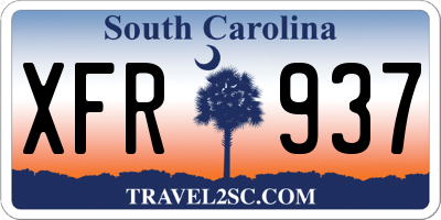 SC license plate XFR937
