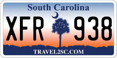 SC license plate XFR938