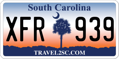 SC license plate XFR939
