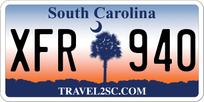 SC license plate XFR940