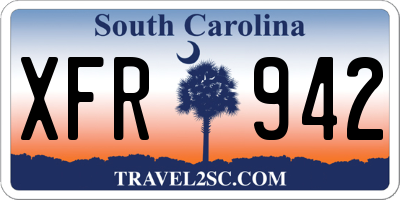 SC license plate XFR942