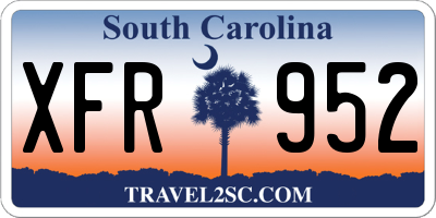 SC license plate XFR952