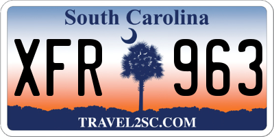 SC license plate XFR963