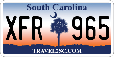 SC license plate XFR965