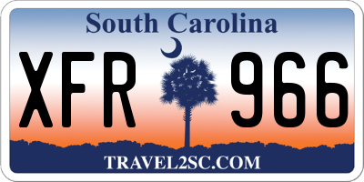 SC license plate XFR966