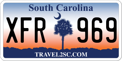 SC license plate XFR969
