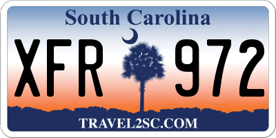 SC license plate XFR972