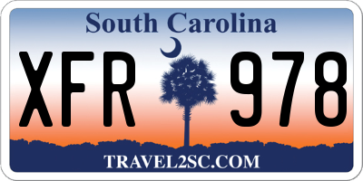 SC license plate XFR978
