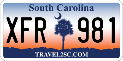 SC license plate XFR981