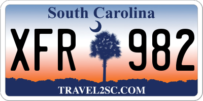 SC license plate XFR982