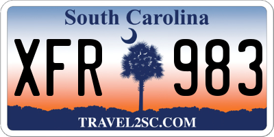 SC license plate XFR983