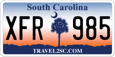 SC license plate XFR985