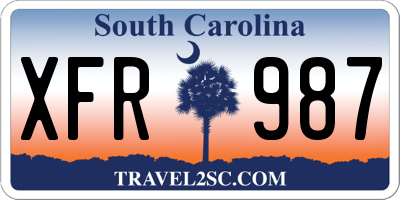 SC license plate XFR987