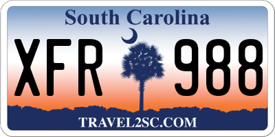 SC license plate XFR988