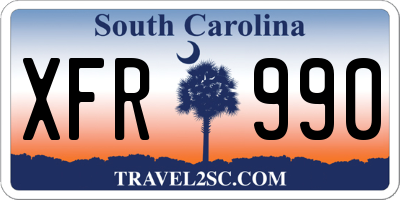 SC license plate XFR990