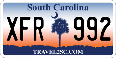 SC license plate XFR992