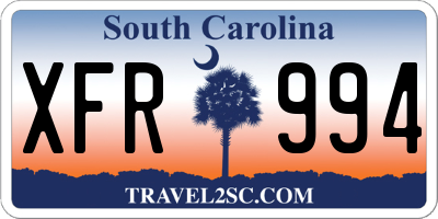 SC license plate XFR994