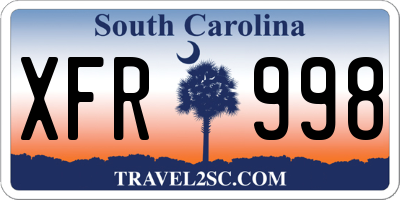 SC license plate XFR998