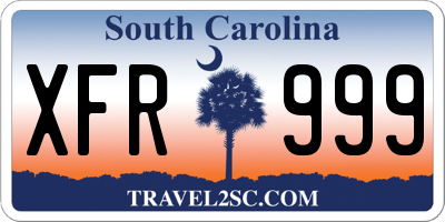 SC license plate XFR999