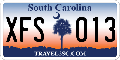 SC license plate XFS013