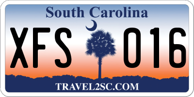 SC license plate XFS016