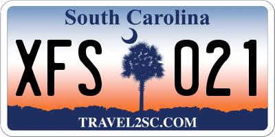 SC license plate XFS021
