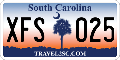 SC license plate XFS025