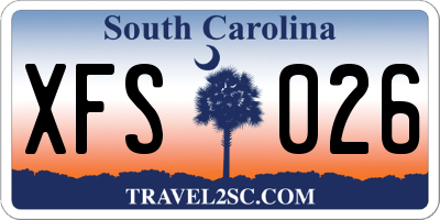 SC license plate XFS026