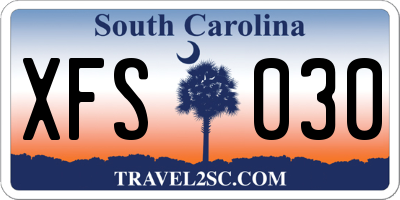 SC license plate XFS030