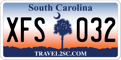 SC license plate XFS032