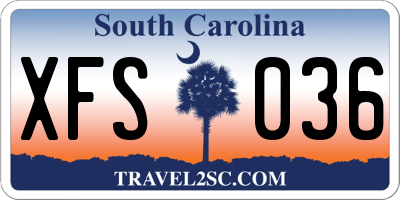 SC license plate XFS036