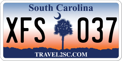 SC license plate XFS037
